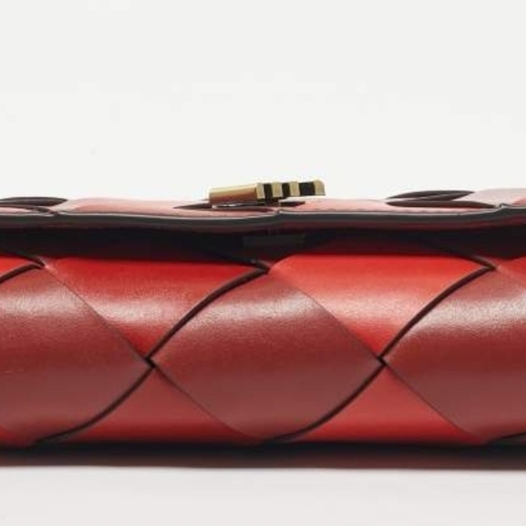 Michael Kors Red Woven Clutch Crossbody